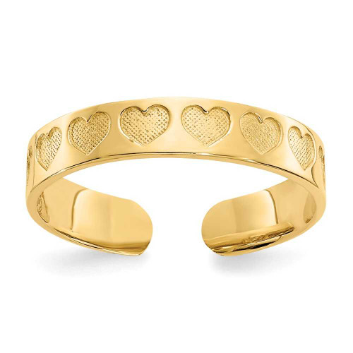 Image of 14K Yellow Gold Textured Heart Toe Ring