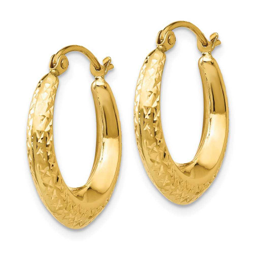 Image of 19mm 14K Yellow Gold Textured Hollow Hoop Earrings