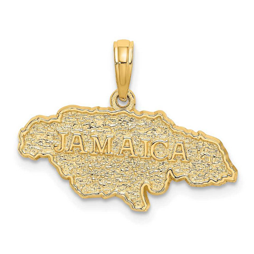 Image of 14K Yellow Gold Textured Jamaica Map Pendant