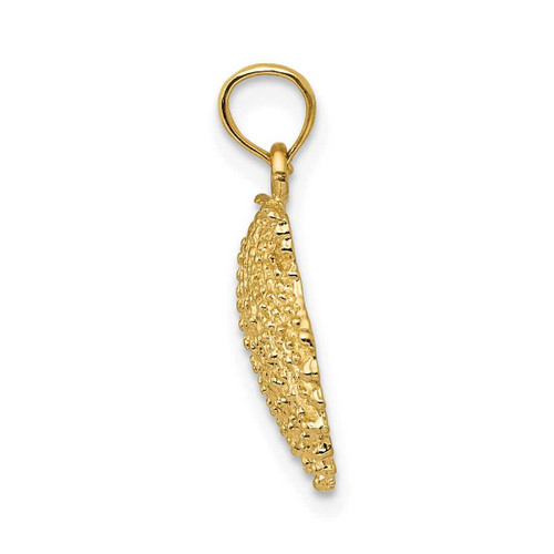 Image of 14K Yellow Gold Textured Scallop Shell Pendant