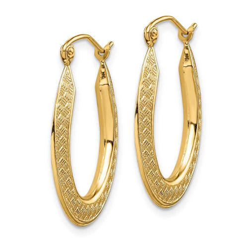 Image of 14K Yellow Gold Textured Stamped Hoop Earrings TF1459