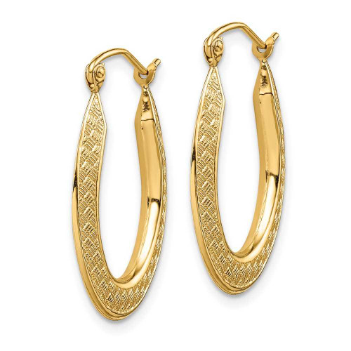 Image of 14K Yellow Gold Textured Stamped Hoop Earrings TF1459