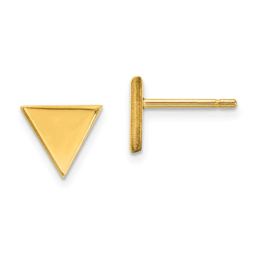 Image of 8mm 14K Yellow Gold Triangle Stud Post Earrings