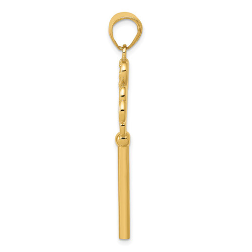 Image of 14K Yellow Gold Triple Heart Key w/ Key To My Heart Pendant