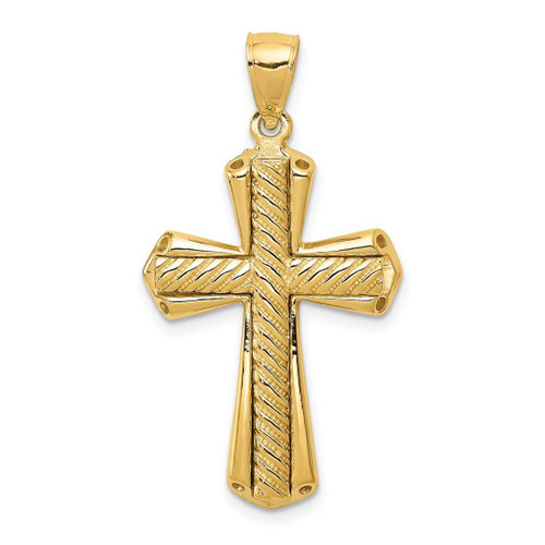 Image of 14K Yellow Gold Twisted Cross Pendant