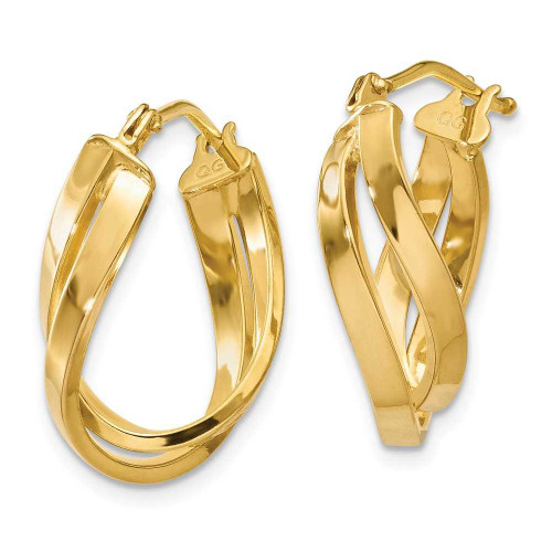 Image of 21mm 14K Yellow Gold Twisted Hoop Earrings