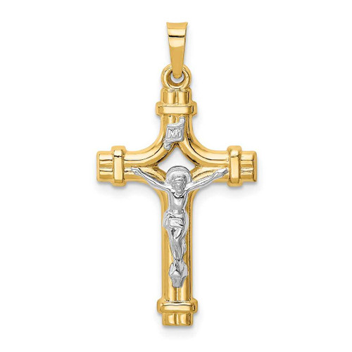 Image of 14K Yellow Gold Two-Tone Polished INRI Crucifix Pendant