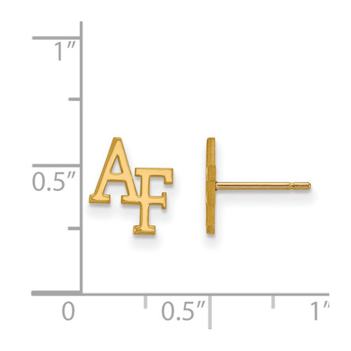14K Yellow Gold United States Air Force Academy X-Small Post Earrings by LogoArt