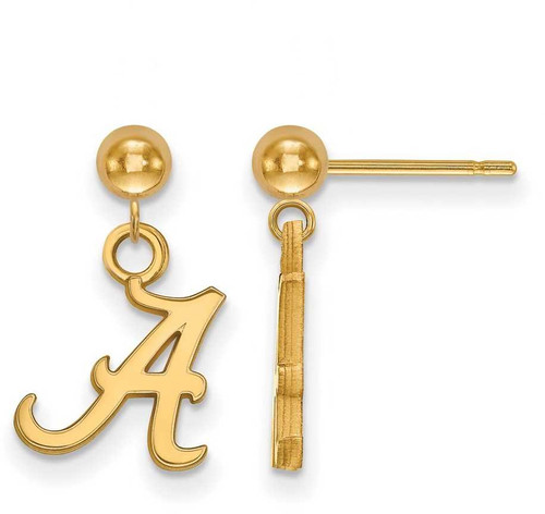 Image of 14K Yellow Gold University of Alabama Earrings Dangle Ball by LogoArt