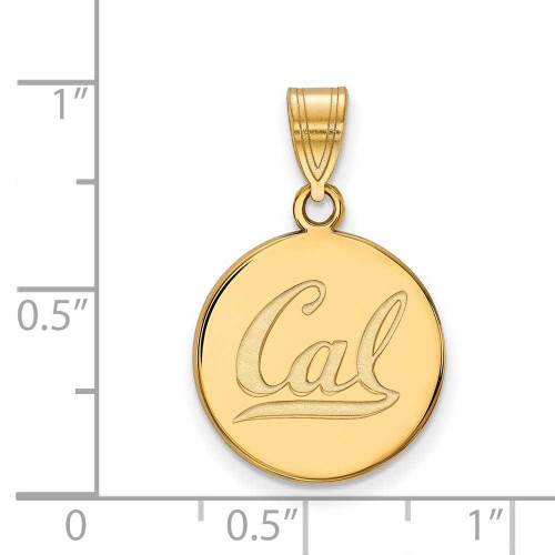 Image of 14K Yellow Gold University of California Berkeley Med Pendant LogoArt 4Y045UCB