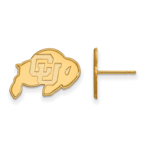14K Yellow Gold University of Colorado Small Post Earrings by LogoArt (4Y008UCO)