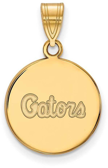 Image of 14K Yellow Gold University of Florida Medium Disc Pendant by LogoArt (4Y091UFL)