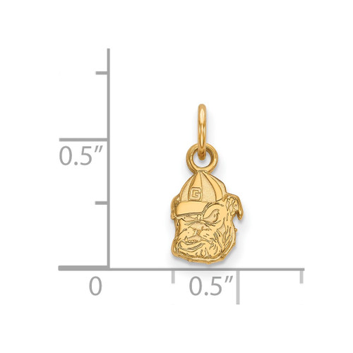14K Yellow Gold University of Georgia X-Small Pendant by LogoArt (4Y043UGA)