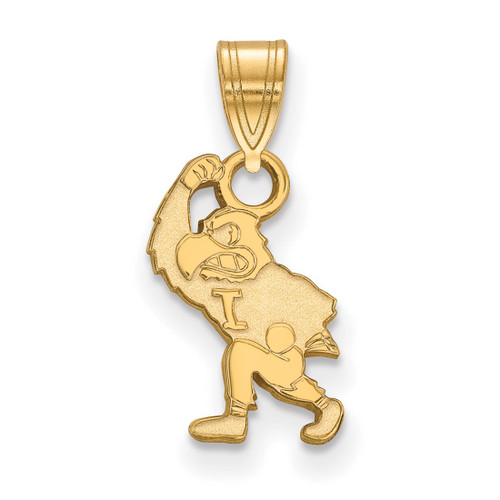 14K Yellow Gold University of Iowa Small Pendant by LogoArt (4Y076UIA)