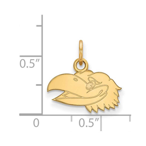 Image of 14K Yellow Gold University of Kansas X-Small Pendant by LogoArt (4Y039UKS)