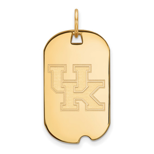 14K Yellow Gold University of Kentucky Small Dog Tag by LogoArt