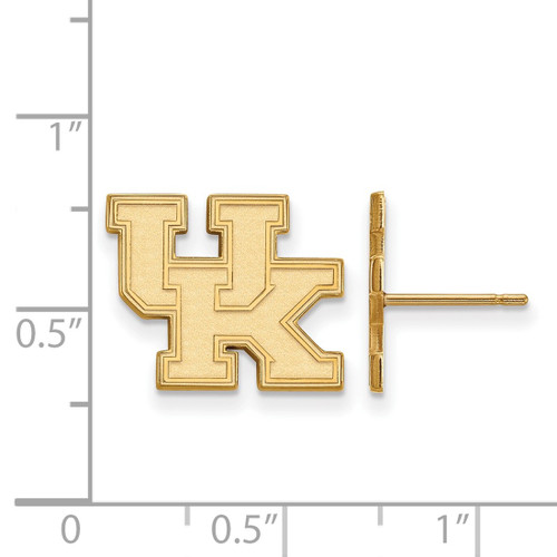 14K Yellow Gold University of Kentucky Small Post Earrings by LogoArt (4Y009UK)