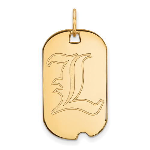 14K Yellow Gold University of Louisville Small Dog Tag by LogoArt