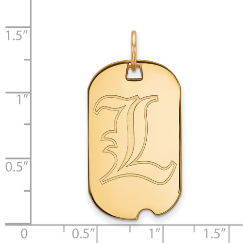 14K Yellow Gold University of Louisville Small Dog Tag by LogoArt