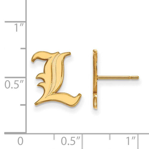 Image of 14K Yellow Gold University of Louisville Small Post Earrings by LogoArt 4Y009UL