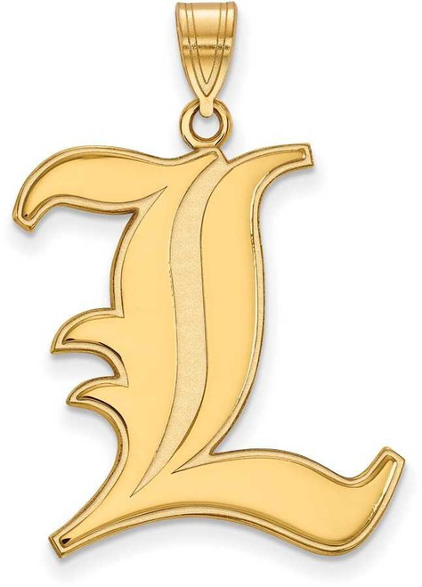 Image of 14K Yellow Gold University of Louisville XL Pendant by LogoArt (4Y005UL)