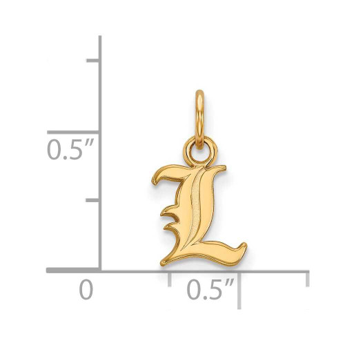 Image of 14K Yellow Gold University of Louisville X-Small Pendant by LogoArt (4Y001UL)