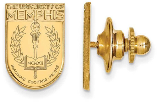 Image of 14K Yellow Gold University of Memphis Crest Lapel Pin by LogoArt