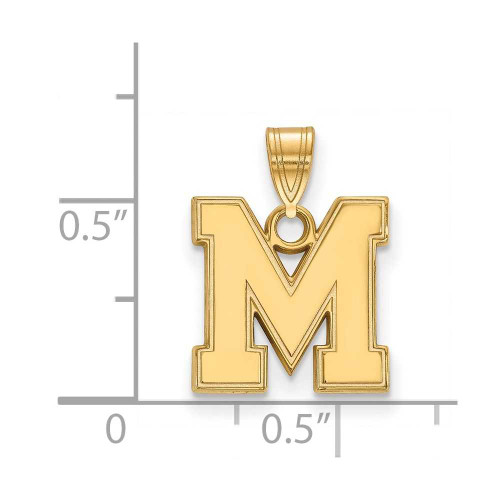 Image of 14K Yellow Gold University of Memphis Small Pendant by LogoArt (4Y035UMP)