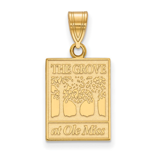 14K Yellow Gold University of Mississippi Medium Pendant by LogoArt (4Y062UMS)