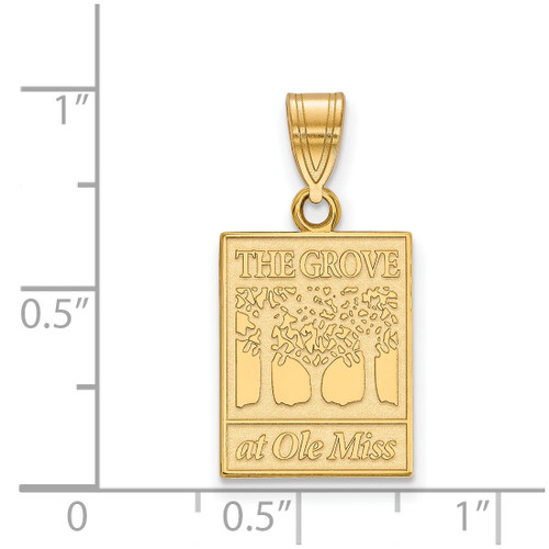 14K Yellow Gold University of Mississippi Medium Pendant by LogoArt (4Y062UMS)