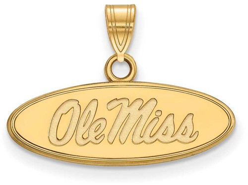 Image of 14K Yellow Gold University of Mississippi Small Pendant by LogoArt (4Y002UMS)
