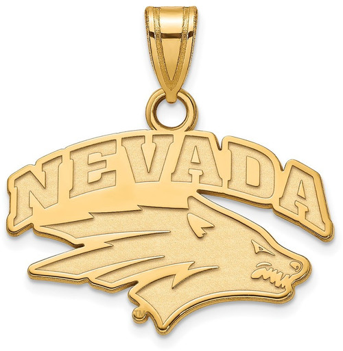 14K Yellow Gold University of Nevada Small Pendant by LogoArt (4Y001UNR)