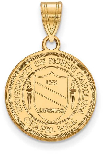 Image of 14K Yellow Gold University of North Carolina Medium Crest Pendant by LogoArt