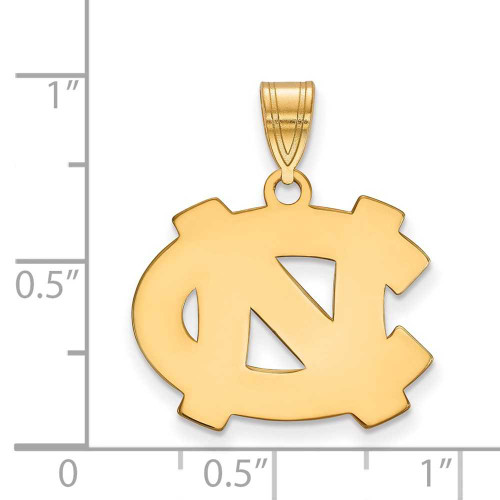 Image of 14K Yellow Gold University of North Carolina Medium Pendant by LogoArt 4Y003UNC