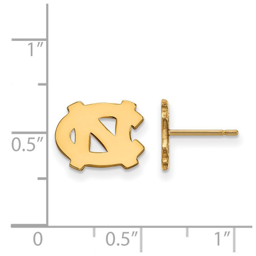 14K Yellow Gold University of North Carolina X-Small Post Earrings by LogoArt