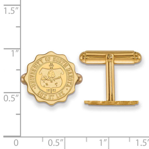 Image of 14K Yellow Gold University of North Dakota Crest Cuff Links by LogoArt