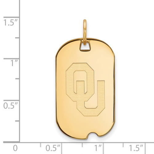 14K Yellow Gold University of Oklahoma Small Dog Tag by LogoArt (4Y028UOK)