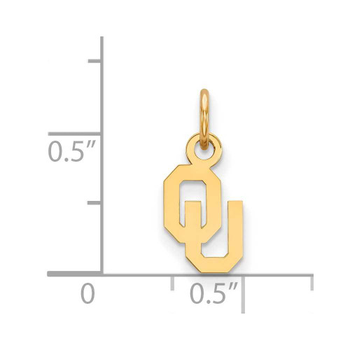 Image of 14K Yellow Gold University of Oklahoma X-Small Pendant by LogoArt