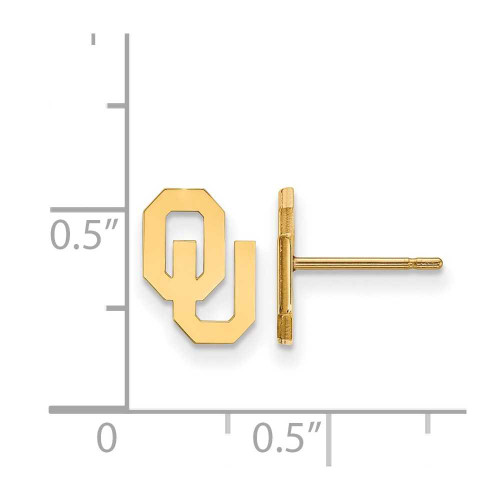 Image of 14K Yellow Gold University of Oklahoma X-Small Post Earrings by LogoArt