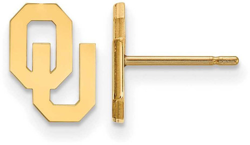 Image of 14K Yellow Gold University of Oklahoma X-Small Post Earrings by LogoArt