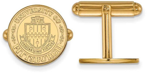 Image of 14K Yellow Gold University of Pittsburgh Crest Cuff Links by LogoArt