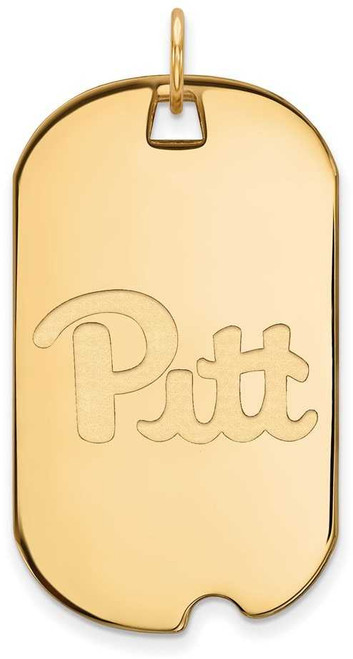 Image of 14K Yellow Gold University of Pittsburgh Large Dog Tag by LogoArt