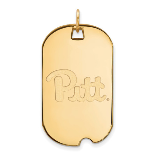 14K Yellow Gold University of Pittsburgh Large Dog Tag by LogoArt