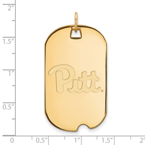 14K Yellow Gold University of Pittsburgh Large Dog Tag by LogoArt