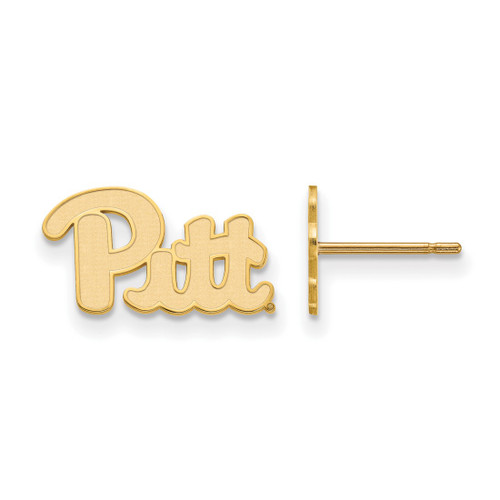 14K Yellow Gold University of Pittsburgh X-Small Post Earrings by LogoArt