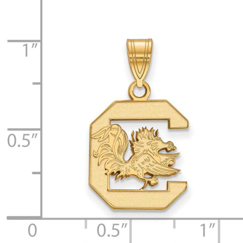 Image of 14K Yellow Gold University of South Carolina Medium Pendant by LogoArt 4Y003USO