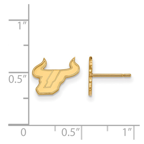 14K Yellow Gold University of South Florida X-Small Post Earrings by LogoArt