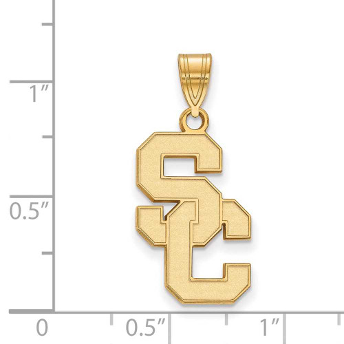 Image of 14K Yellow Gold University of Southern California Large Pendant LogoArt 4Y004USC
