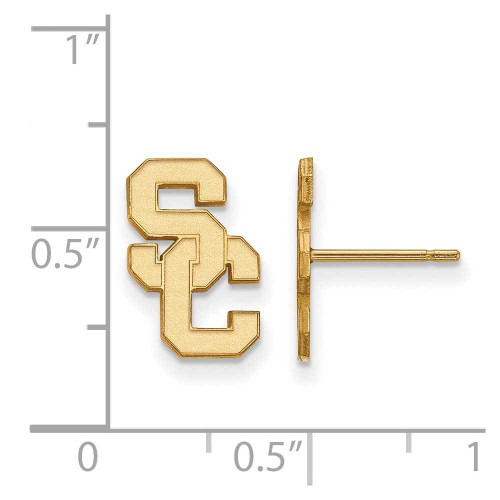 Image of 14K Yellow Gold University of Southern California Sm Post Earrings LogoArt 4Y009