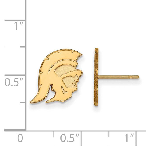 Image of 14K Yellow Gold University of Southern California Sm Post Earrings LogoArt 4Y026